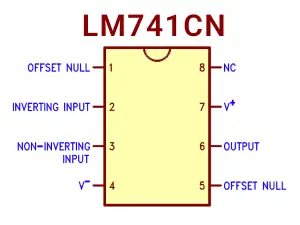 LM741CN Pinout and Pin Configuration Operational Amplifiers