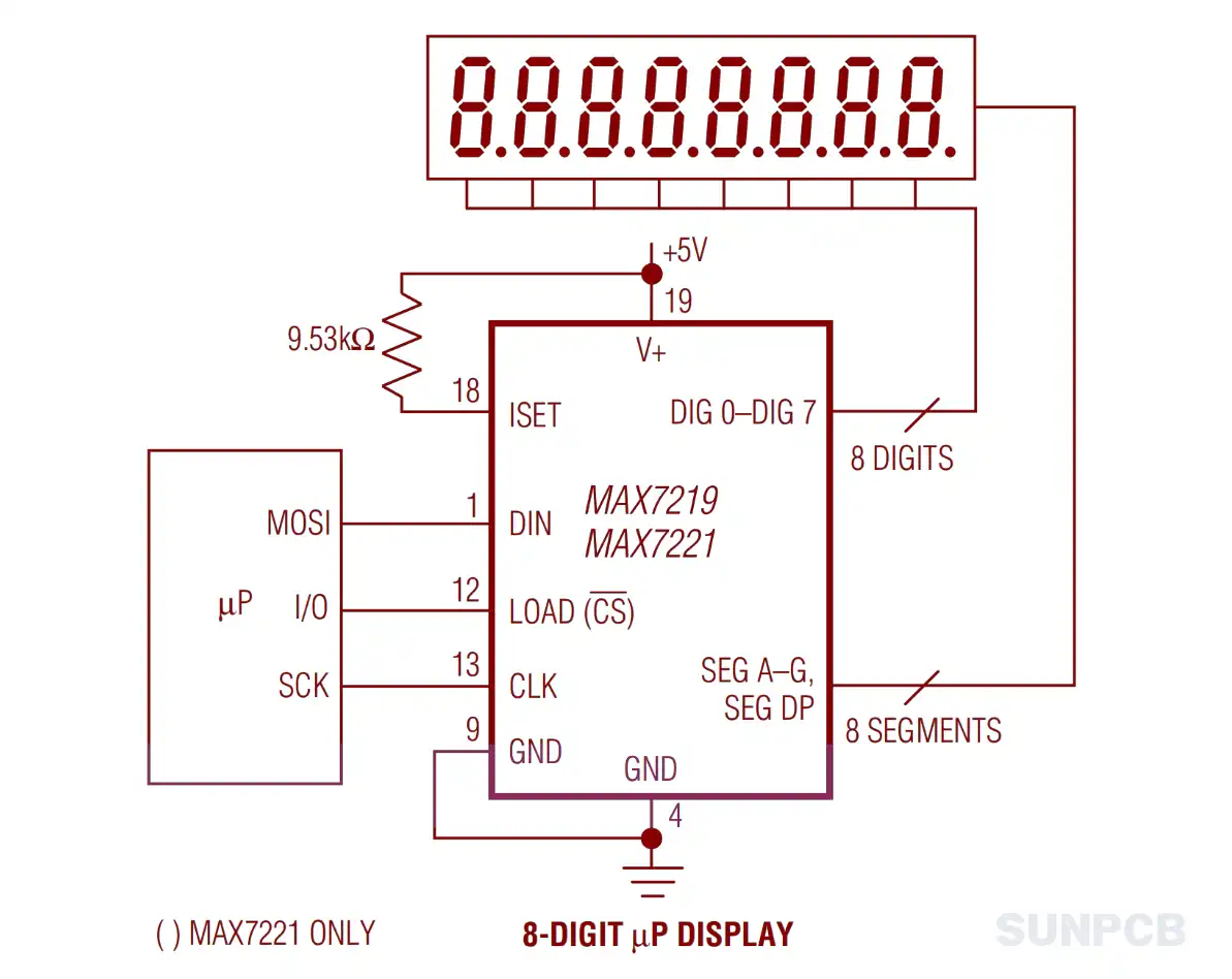 Typical Application Circuit of MAX7219CNG