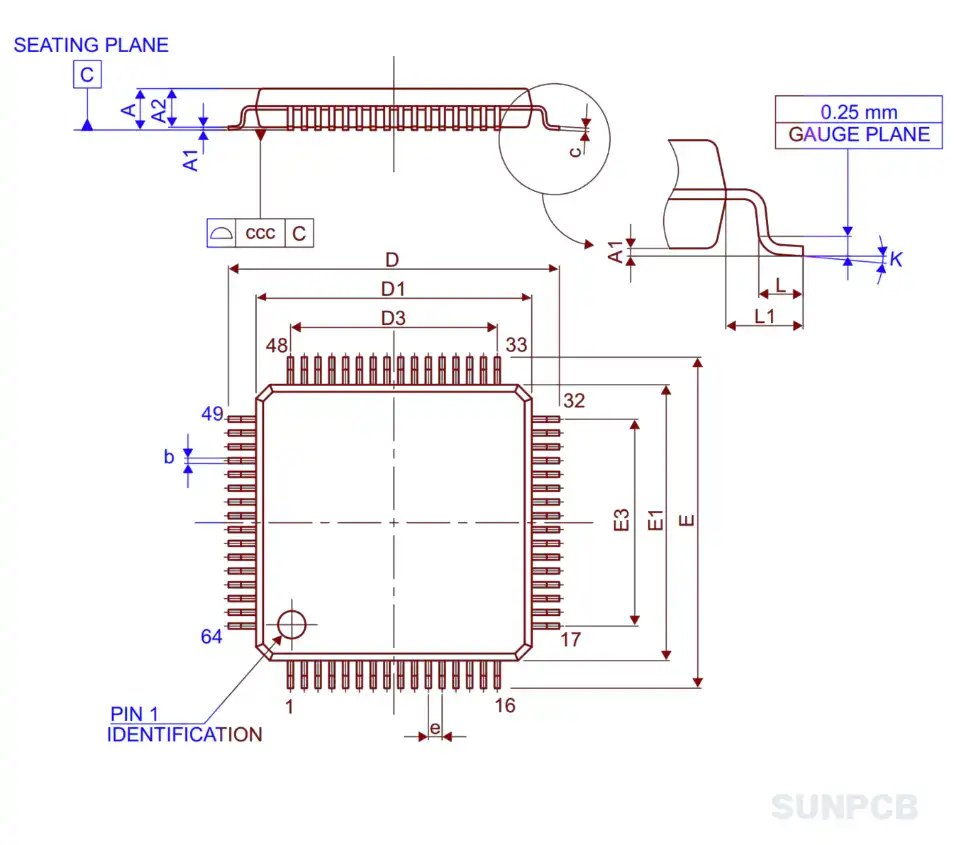 STM32F051R8T6 LQFP-64 Package