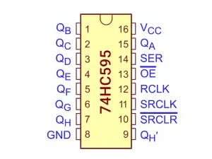 74HC595 Pinout and Pin Configuration Guide